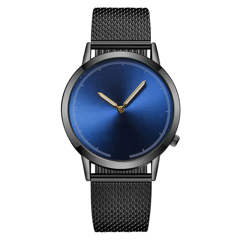 Minimalist Classic Quartz Watch with Mesh Band for All