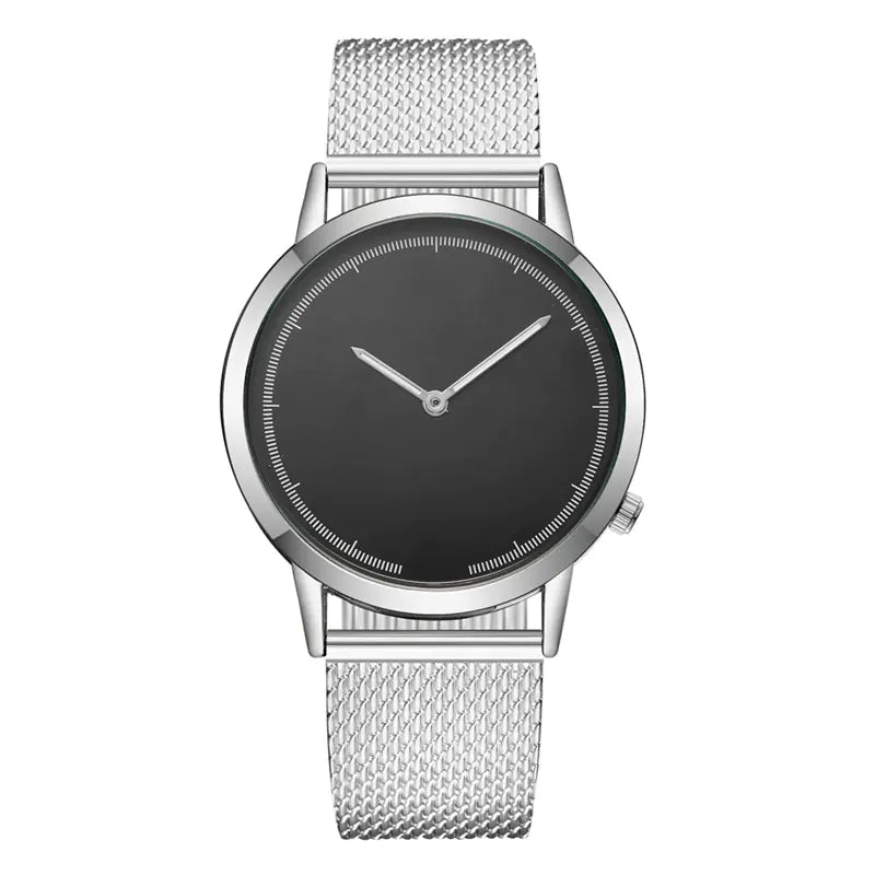 Minimalist Classic Quartz Watch with Mesh Band for All
