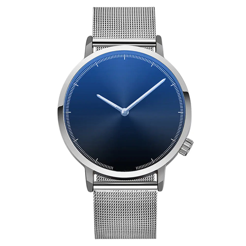 Minimalist Classic Quartz Watch with Mesh Band for All