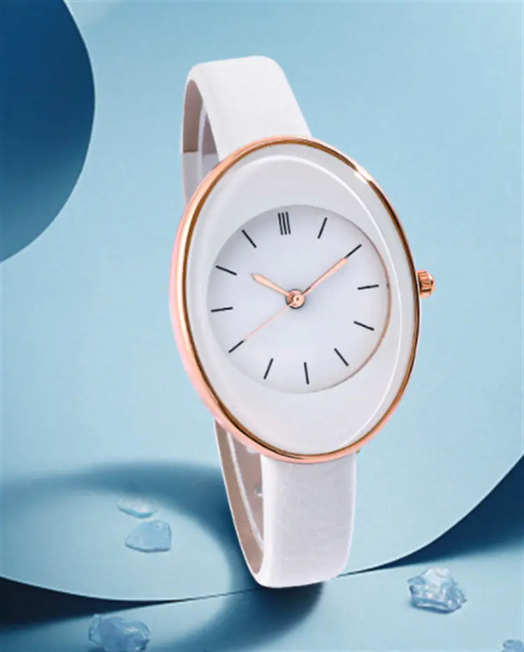 2022 Women's Fashion Minimalist Quartz Watch with Leather Band