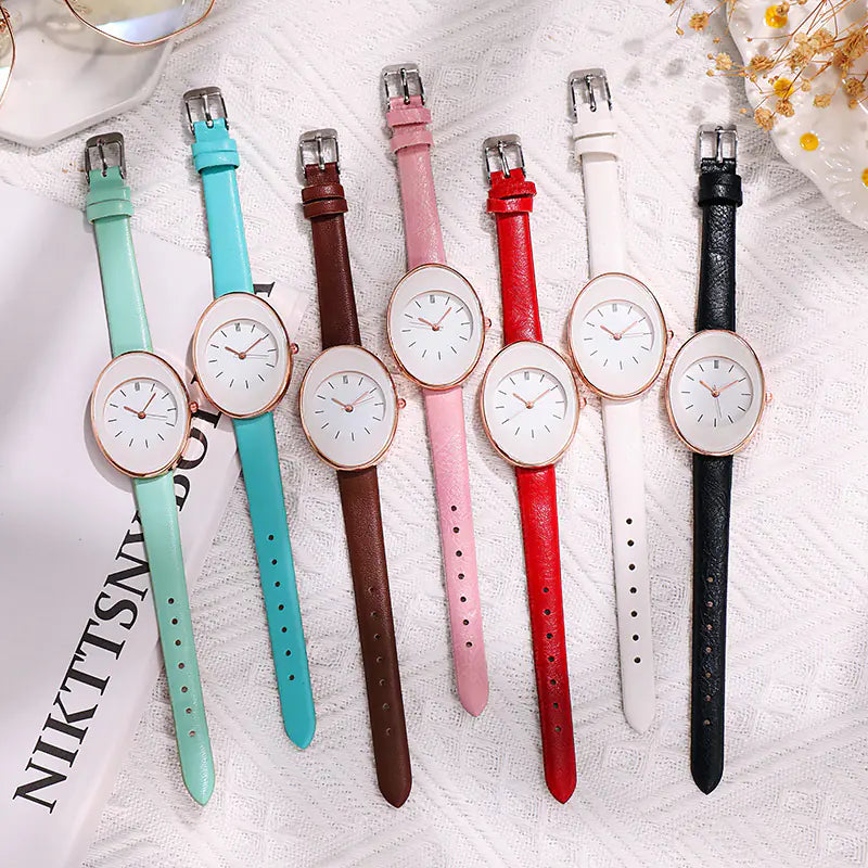 2022 Women's Fashion Minimalist Quartz Watch with Leather Band