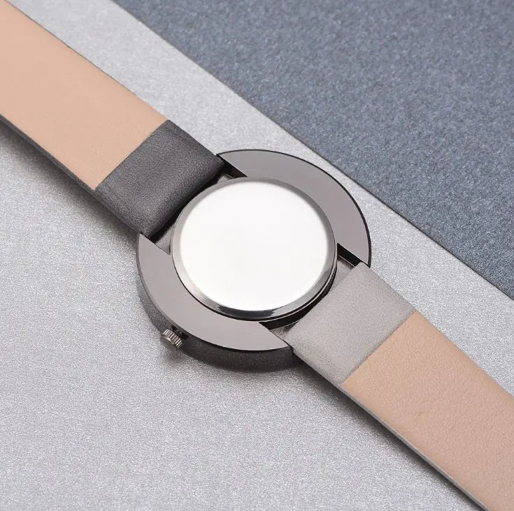 Candy Color Minimalist Quartz Watch with Unique Dial