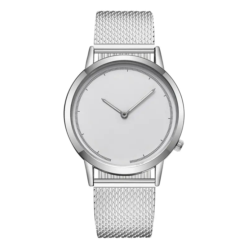 Minimalist Classic Quartz Watch with Mesh Band for All