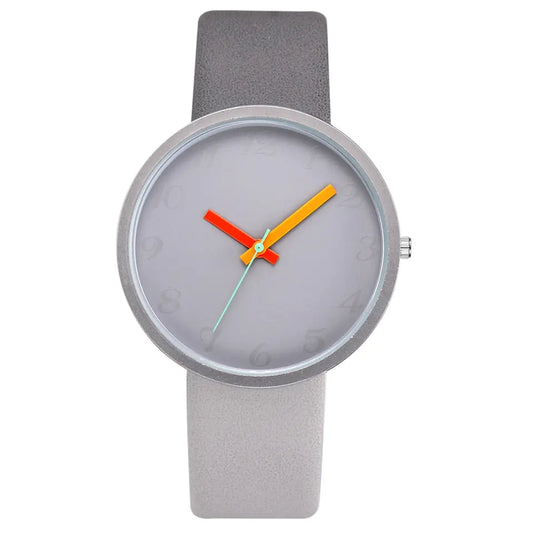 Candy Color Minimalist Quartz Watch with Unique Dial